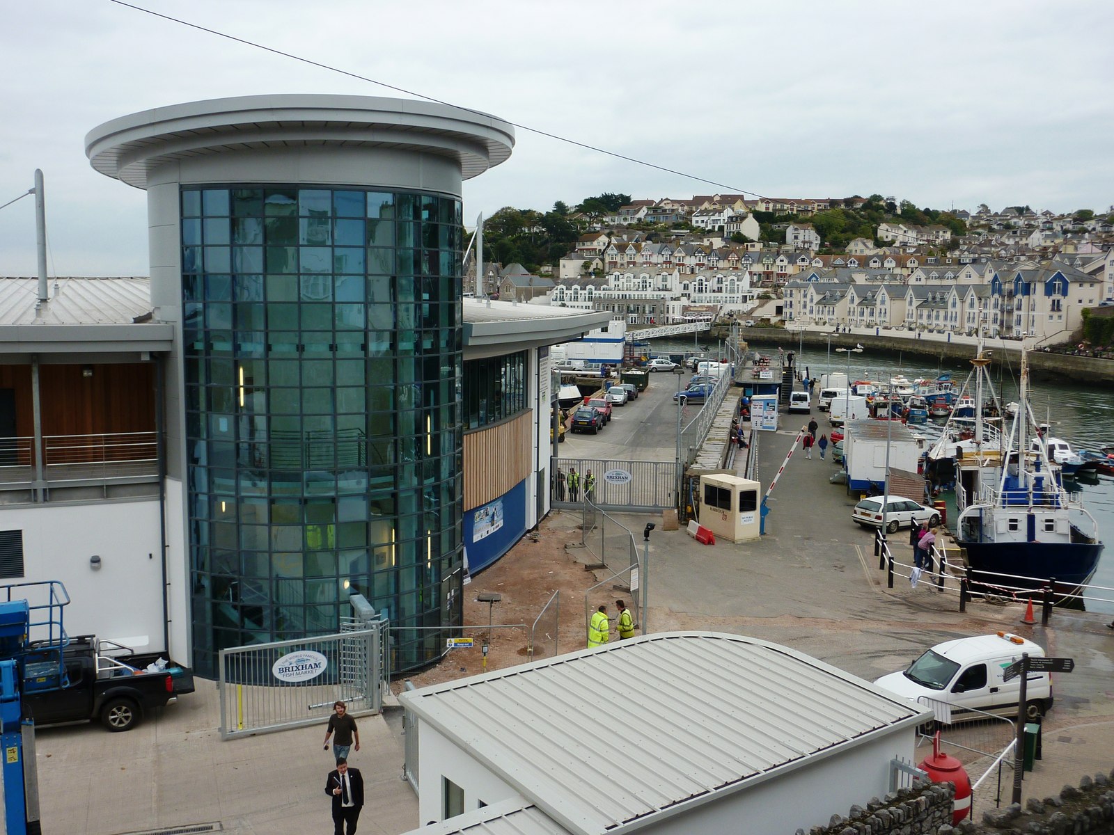 The fish market building on the harbourside at Brixham