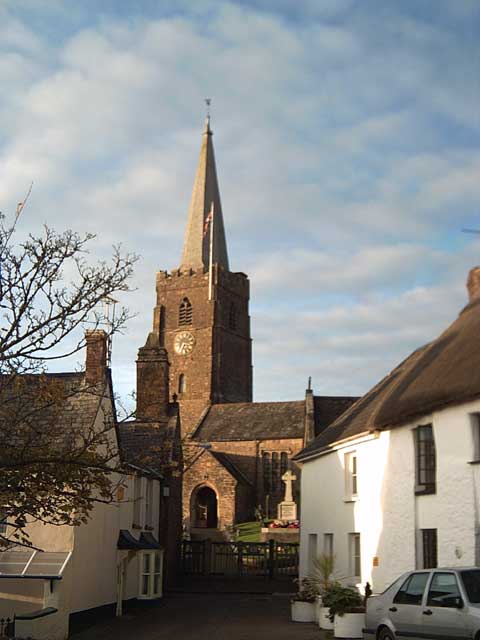 St John the Baptist's church in Hatherleigh, Devon, seen from the town