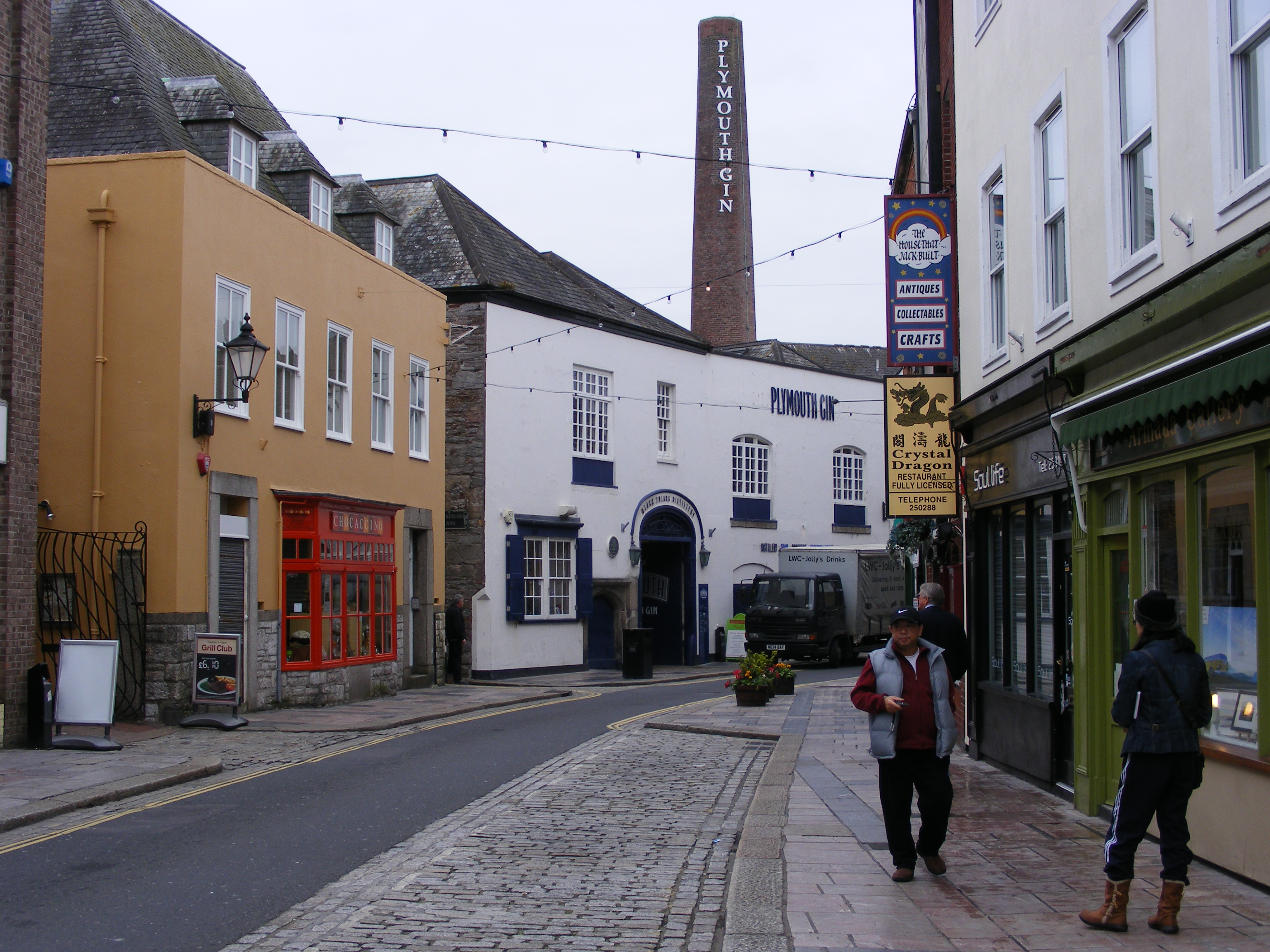 The gin distillery buildings on Plymouth's Barbican, on the same historic street as Jacka Bakery