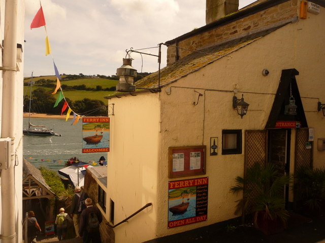 The Ferry Inn at Salcombe and the steps down to the East Portlemouth ferry