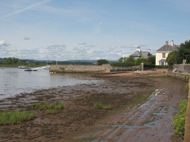 The Exe estuary and the waterfront at Topsham seen from the Goat Walk